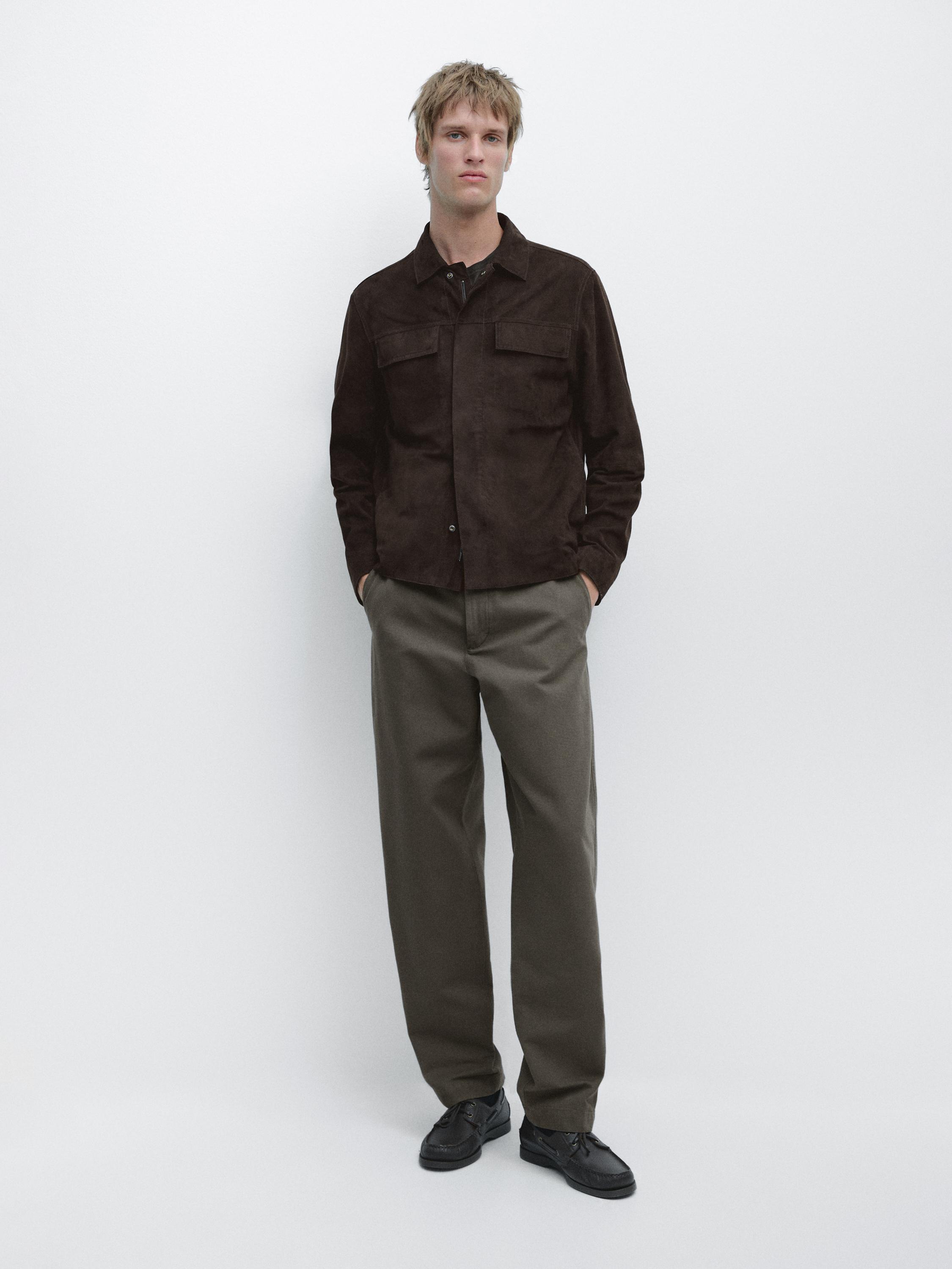 Pantalon tapered fit coton